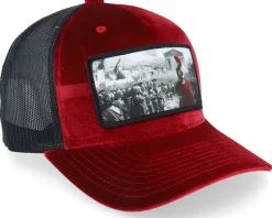 Spartan King Velvet Red/Black A-Frame Trucker - Calza Pennello