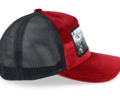 Spartan King Velvet Red/Black A-Frame Trucker - Calza Pennello