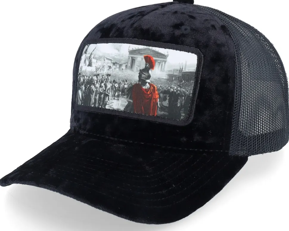 Spartan King Velvet Red/Black A-Frame Trucker - Calza Pennello
