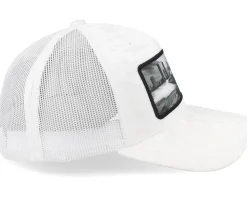 Speed Boat Racing Velvet White A-Frame Trucker - Calza Pennello