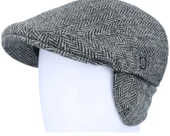 Spencer Harris Tweed Black Earflap Flat Cap - CTH Ericson