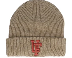 Spinback Rib Beanie Light Khaki/Orange Cuff - Upfront