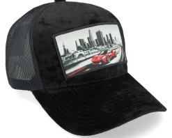 Sportscar And City Patch Velvet Black Trucker - Iconic