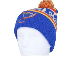 St. Louis Blues Pillow Line Royal/Ivory/Yellow Pom - American Needle