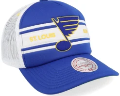 St. Louis Blues Sideline Vintage Blue/White Trucker - Mitchell & Ness