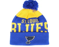 St. Louis Blues Stretchark Knit Royal/Yellow Pom - Outerstuff