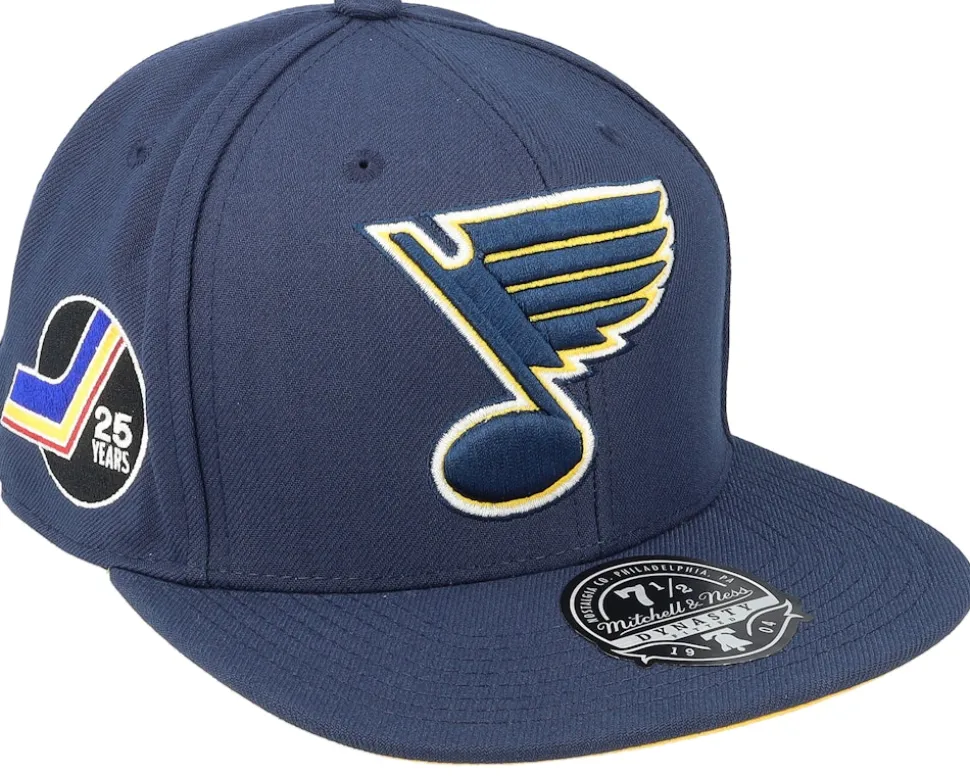 St. Louis Blues Vintage Blue Fitted - Mitchell & Ness