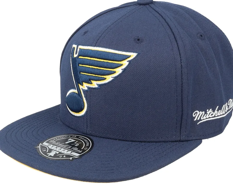 St. Louis Blues Vintage Blue Fitted - Mitchell & Ness