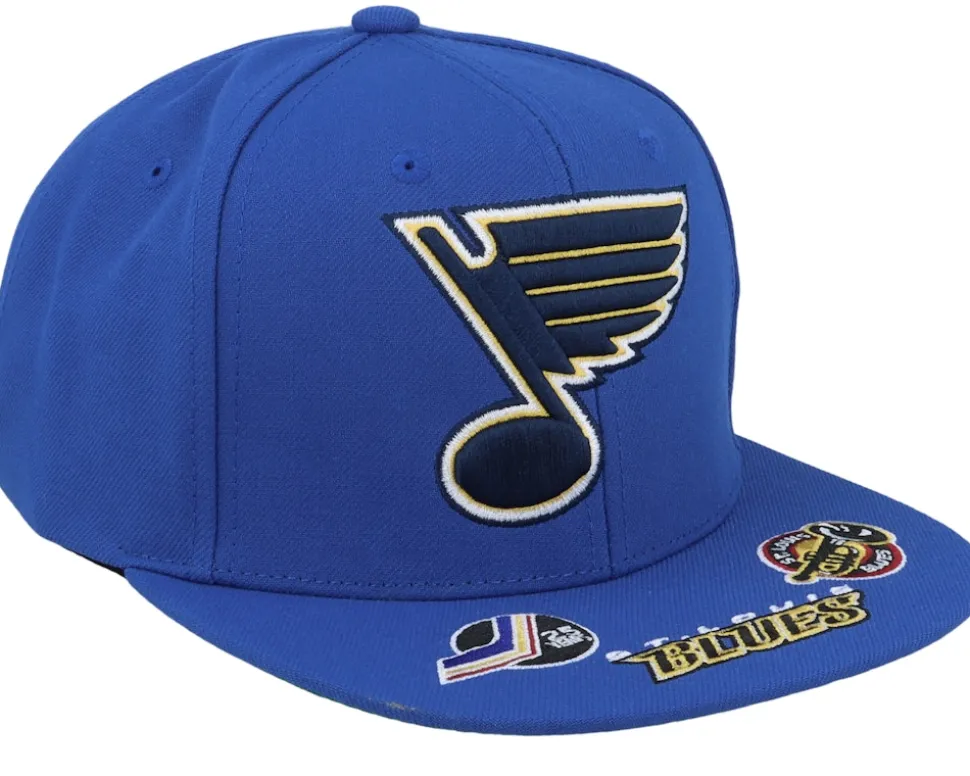 St. Louis Blues Vintage Hat Trick Blue Snapback - Mitchell & Ness