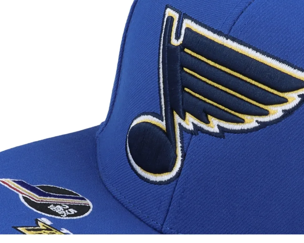 St. Louis Blues Vintage Hat Trick Blue Snapback - Mitchell & Ness