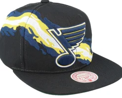 St. Louis Blues Vintage Paintbrush Black Snapback - Mitchell & Ness