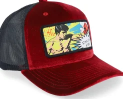 Sting Like A Bee Pop Art Velvet Red/Black A-Frame Trucker - Calza Pennello