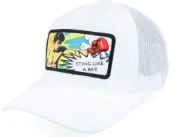 Sting Like A Bee Pop Art Velvet Red/Black A-Frame Trucker - Calza Pennello
