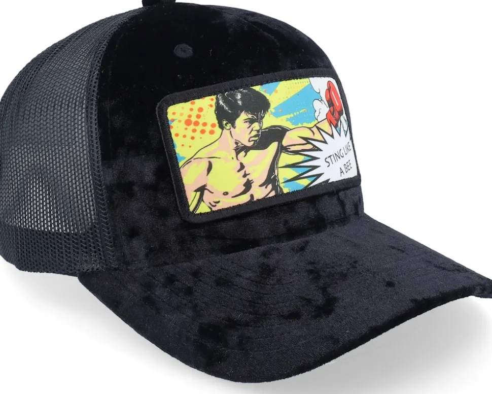 Sting Like A Bee Pop Art Velvet Black A-Frame Trucker - Calza Pennello