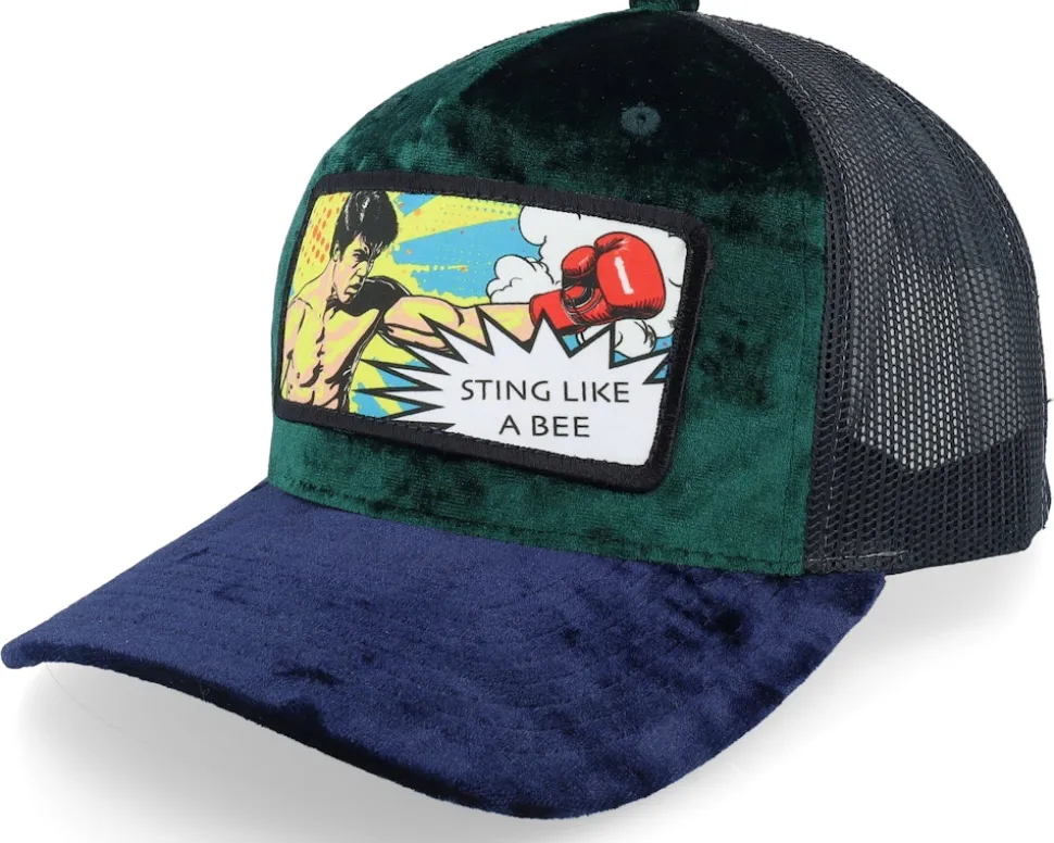 Sting Like A Bee Pop Art Velvet Black A-Frame Trucker - Calza Pennello