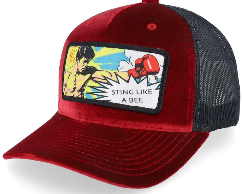 Sting Like A Bee Pop Art Velvet Black A-Frame Trucker - Calza Pennello