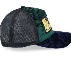 Sting Like A Bee Pop Art Velvet Green/Navy/Black A-Frame Trucker - Calza Pennello