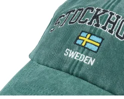 Stockholm Sweden Washed Green Dad Cap - Iconic