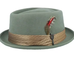 Stout Light Moss/Coffee Diamond Pork Pie - Brixton