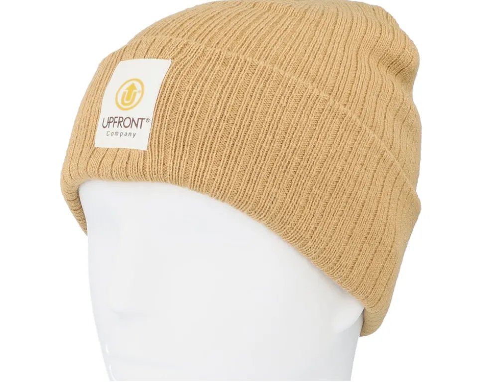 Stranded Beanie Khaki Cuff - Upfront
