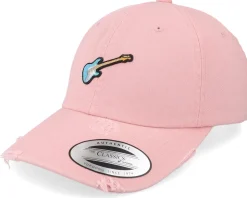 Strat Guitar Patch Pink Destroyed Dad Cap - Abducted