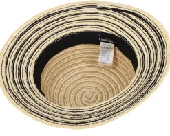 Straw edged clock Linen/Black Straw Hat - Seeberger