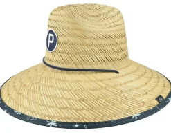 Straw Sunbucket P Bright White/Navy Blazer Straw Hat - Puma
