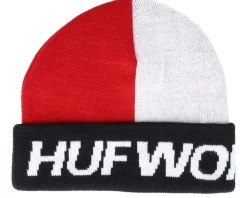 Street Block Beanie Red/White Cuff - HUF