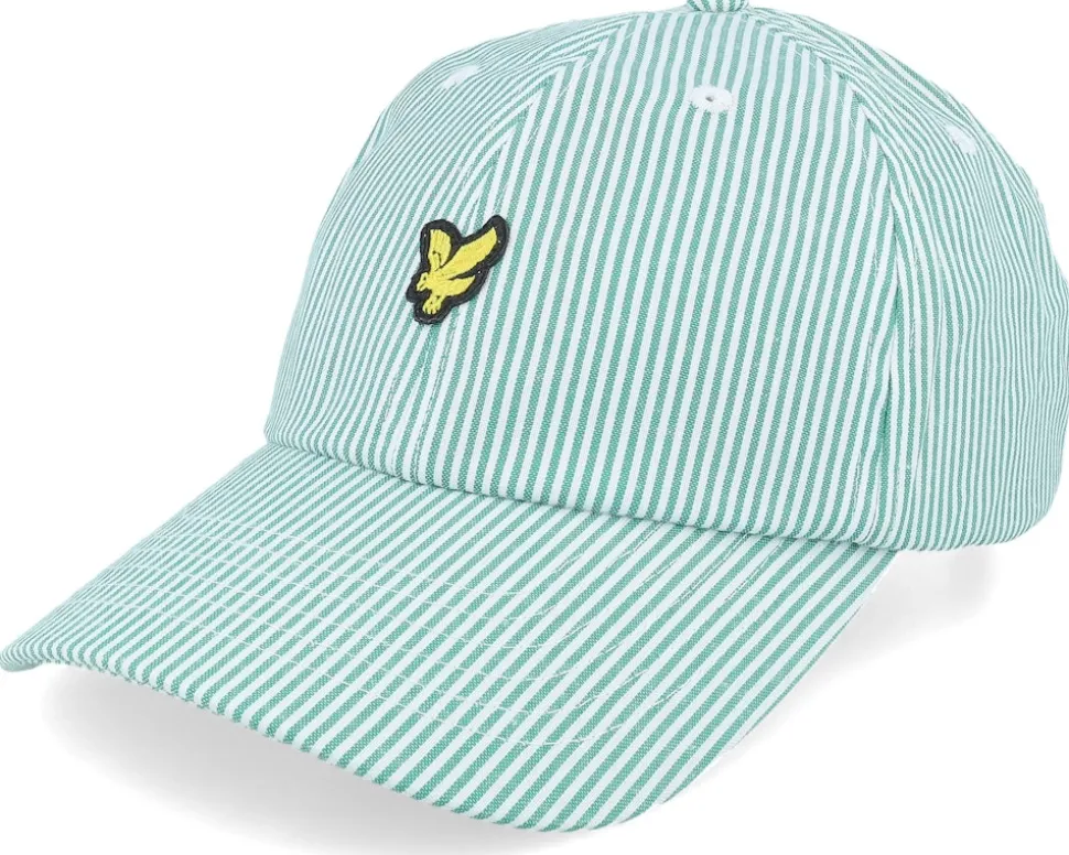 Stripe Baseball Cap Court Green/White Dad Cap - Lyle & Scott