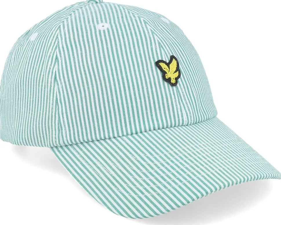 Stripe Baseball Cap Court Green/White Dad Cap - Lyle & Scott