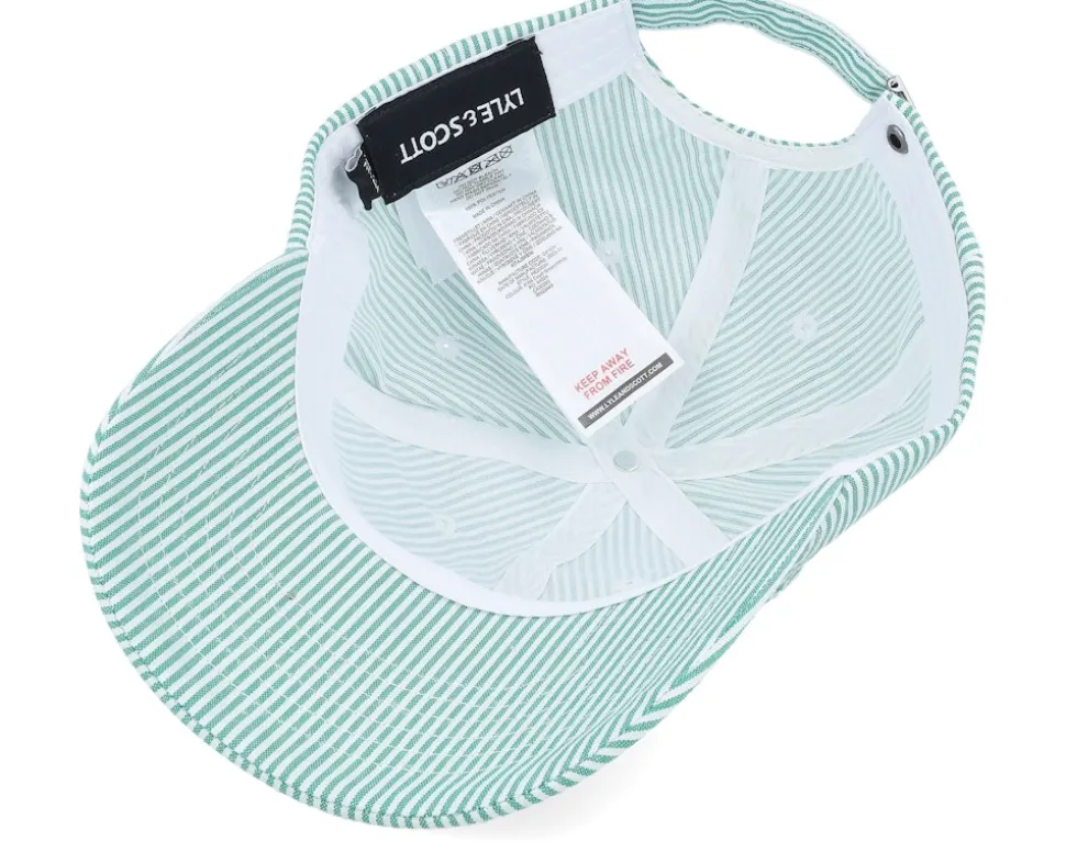 Stripe Baseball Cap Court Green/White Dad Cap - Lyle & Scott