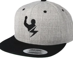 Strong Bolt Heather Grey/Black Snapback - Berzerk