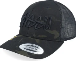 Styssu 3d Logo Script Black Trucker - Iconic