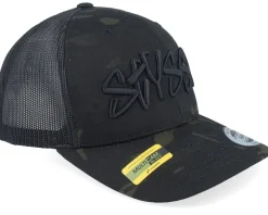 Styssu 3d Logo Script Black Trucker - Iconic