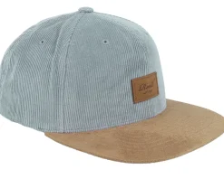 Suede Cap Blue Grey Corduroy Snapback - Reell