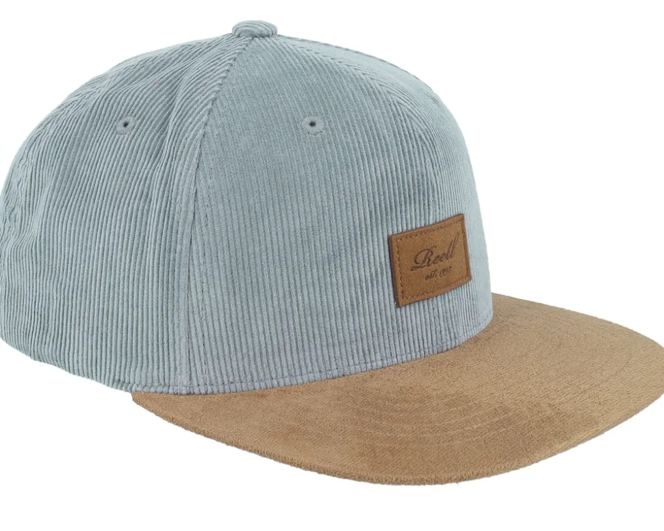 Suede Cap Blue Grey Corduroy Snapback - Reell