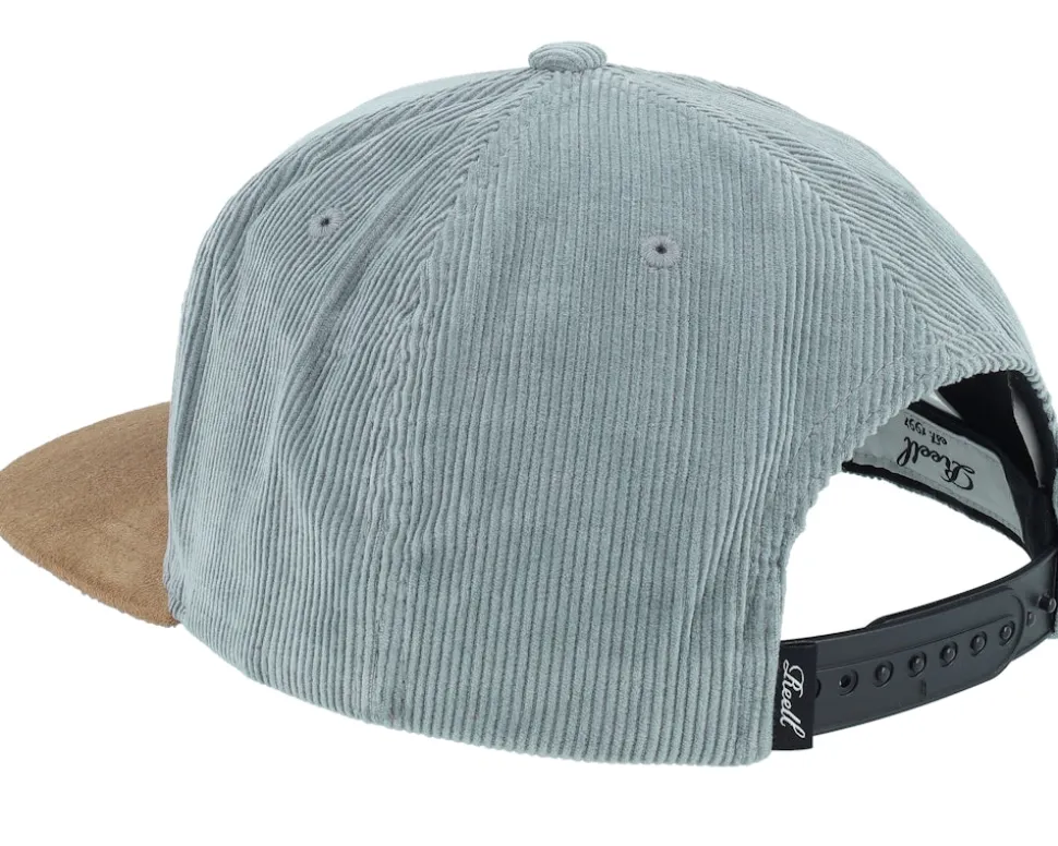 Suede Cap Blue Grey Corduroy Snapback - Reell