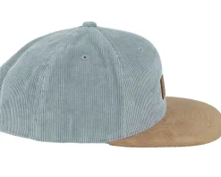Suede Cap Blue Grey Corduroy Snapback - Reell
