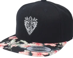 Summer Palm Tree Logo Black/Floral Snapback - Iconic