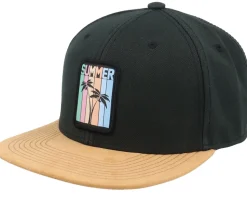 Summer Palms Patch Black/Suede Snapback - Iconic
