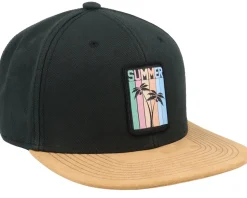 Summer Palms Patch Black/Suede Snapback - Iconic
