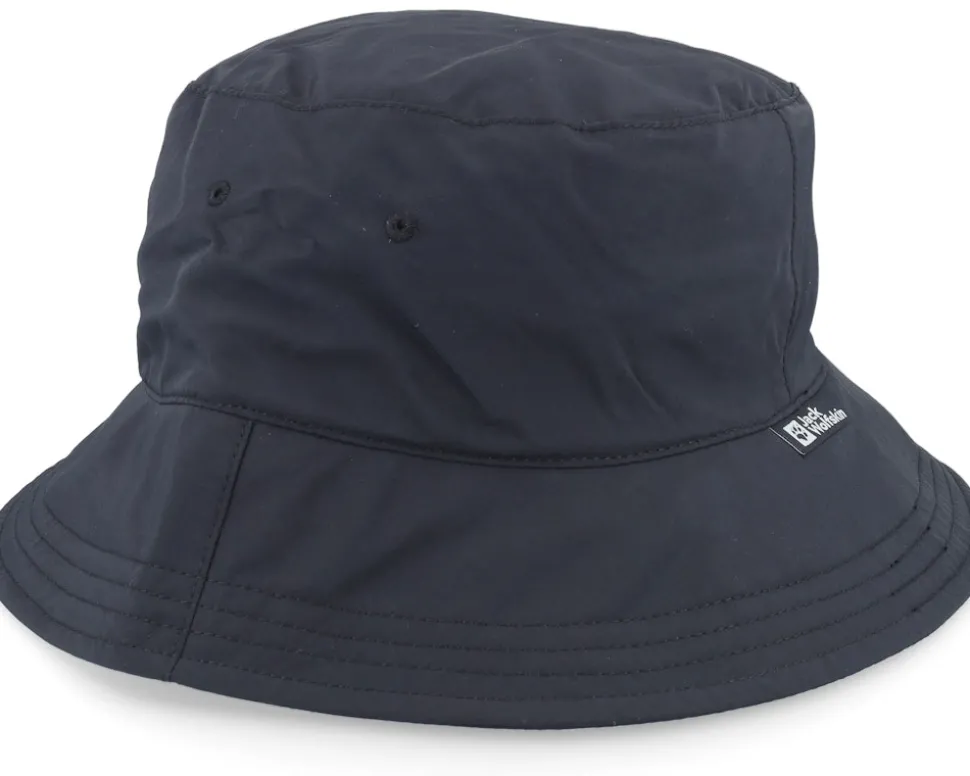 Sun Hat Black Bucket - Jack Wolfskin