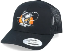 Sunset Fish Logo Black Trucker - Skillfish
