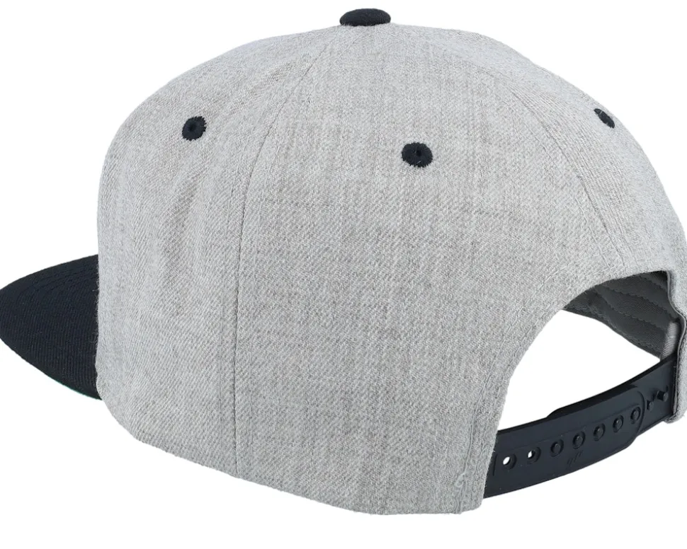 Sunset Heather Grey/Black Snapback - Bearded Man