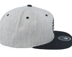 Sunset Heather Grey/Black Snapback - Bearded Man