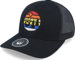 Sunset Logo Black Trucker - Bearded Man