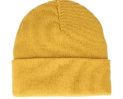 Sunset Logo Patch Mustard Beanie - Bearded Man
