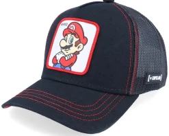 Super Mario Bros Mario 2 Black Trucker - Capslab