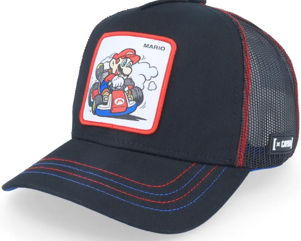 Super Mario Kart Mario Black/White/Blue Trucker - Capslab