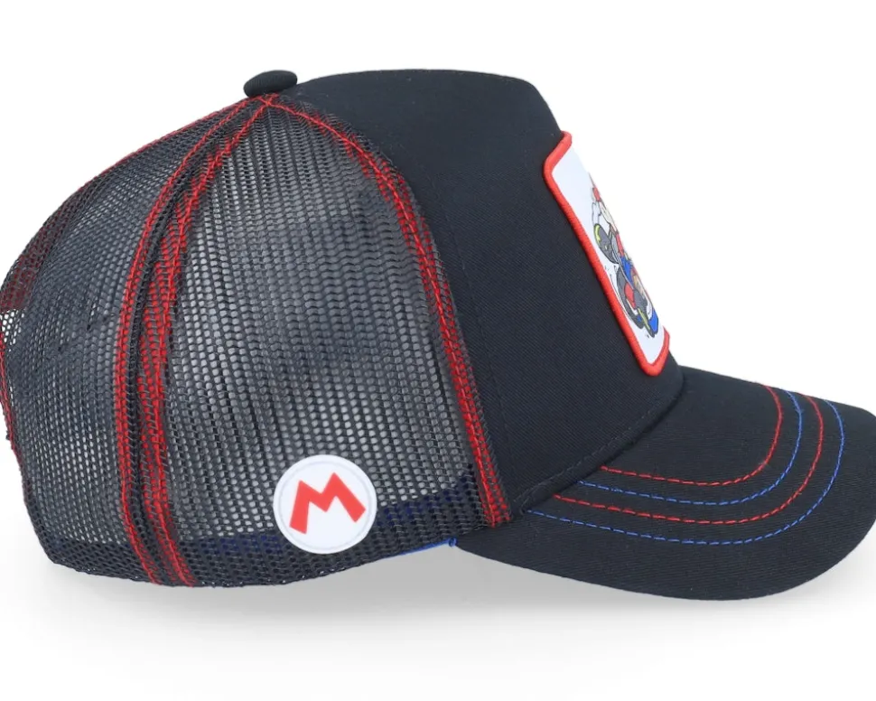 Super Mario Kart Mario Black/White/Blue Trucker - Capslab